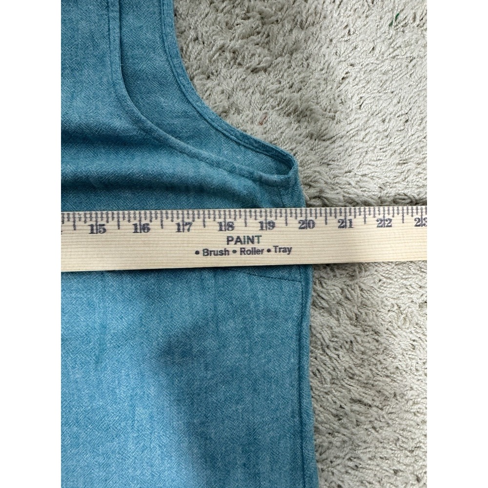J Jill Women's Linen Maxi Dress With Front Slit Size S Coastal Cottage Minimal - Picture 5 of 8